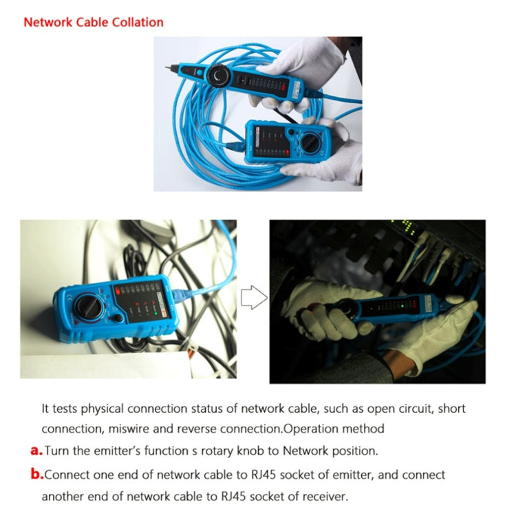 BSIDE FWT11 RJ11 / RJ45 Telephone Wire Tracker Ethernet LAN Network Cable Tester Detector Line Finder - Lan Cable and Tools by PMC Jewellery | Online Shopping South Africa | PMC Jewellery | Buy Now Pay Later Mobicred