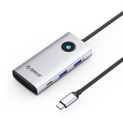 ORICO ORICO-PW11-6PCR R45 Type-C / USB-C 6-in-1 5Gbps Multifunction Docking Station (Silver) - USB HUB by ORICO | Online Shopping South Africa | PMC Jewellery | Buy Now Pay Later Mobicred