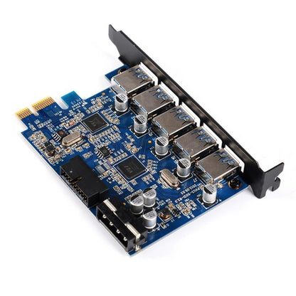 ORICO PVU3-5O2I USB3.0 * 5 + 20Pin Slot * 1 PCI Express Card for Desktop, 5Gbps Superspeed Data Transmission(Black) - Add-on Cards by ORICO | Online Shopping South Africa | PMC Jewellery | Buy Now Pay Later Mobicred