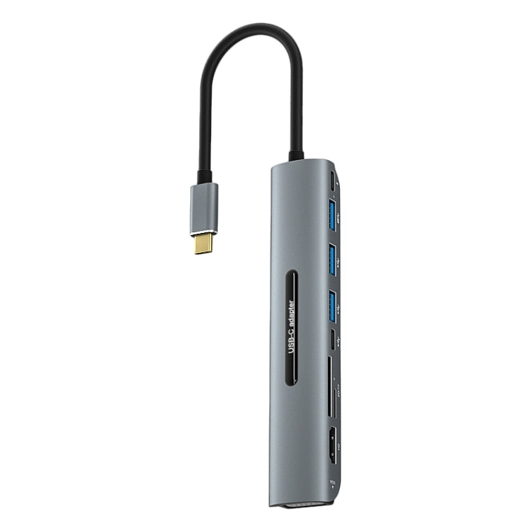 V216 9 in 1 USB-C / Type-C to PD + 3 x USB 3.0 + USB-C / Type-C + SD + TF + HDMI + VGA HUB Adapter - USB HUB by PMC Jewellery | Online Shopping South Africa | PMC Jewellery | Buy Now Pay Later Mobicred