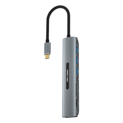 V216 9 in 1 USB-C / Type-C to PD + 3 x USB 3.0 + USB-C / Type-C + SD + TF + HDMI + VGA HUB Adapter - USB HUB by PMC Jewellery | Online Shopping South Africa | PMC Jewellery | Buy Now Pay Later Mobicred