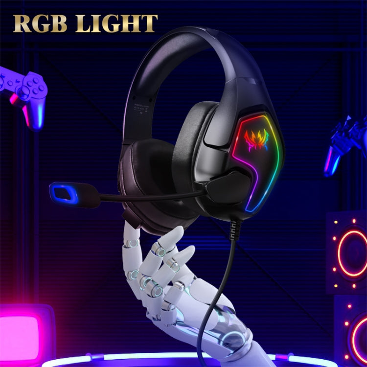 KOTION EACH G3000 3.5mm & USB Plug Stereo RGB Light Gaming Headset with Omni-directional Mic, Cable Length: 1.9m (Black) - Multimedia Headset by KOTION EACH | Online Shopping South Africa | PMC Jewellery | Buy Now Pay Later Mobicred