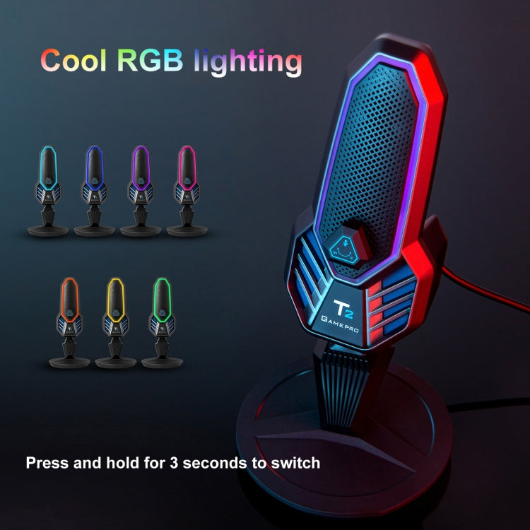 Yanmai T2 USB Gaming Condenser Microphone with RGB Lighting - Microphone by Yanmai | Online Shopping South Africa | PMC Jewellery | Buy Now Pay Later Mobicred