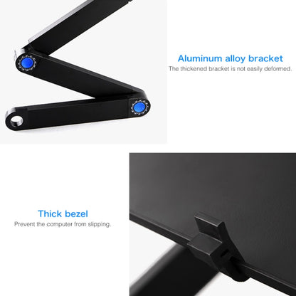 Portable 360 Degree Adjustable Foldable Aluminium Alloy Desk Stand with Double CPU Fans & Mouse Pad for Laptop / Notebook, Desk Size: 420mm x 260mm (Red) - Laptop Stand by PMC Jewellery | Online Shopping South Africa | PMC Jewellery | Buy Now Pay Later Mobicred