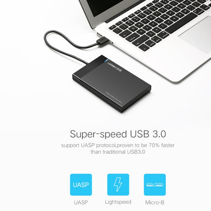 UGREEN US221 HDD Enclosure 2.5 inch SATA to USB 3.0 SSD Adapter Hard Disk Drive Box External HDD Case, Support UASP Protocol - HDD Enclosure by UGREEN | Online Shopping South Africa | PMC Jewellery | Buy Now Pay Later Mobicred