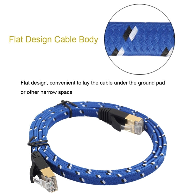 10m Gold Plated CAT-7 10 Gigabit Ethernet Ultra Flat Patch Cable for Modem Router LAN Network, Built with Shielded RJ45 Connector - Lan Cable and Tools by PMC Jewellery | Online Shopping South Africa | PMC Jewellery | Buy Now Pay Later Mobicred