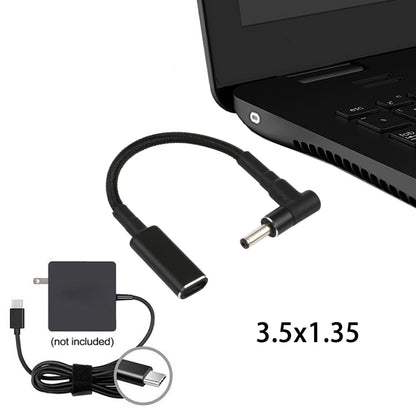 PD 100W 18.5-20V 3.5 x 1.35mm Elbow to USB-C / Type-C Adapter Nylon Braid Cable - Universal Power Adapter by PMC Jewellery | Online Shopping South Africa | PMC Jewellery