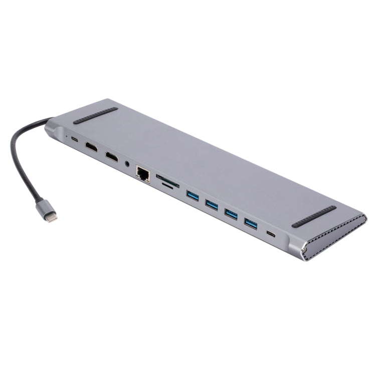 LS1094 12 in 1 Type-C to Dual HDMI Docking Station - USB HUB by PMC Jewellery | Online Shopping South Africa | PMC Jewellery