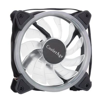 Color LED 12cm 3pin Computer Components Chassis Fan Computer Host Cooling Fan Silent Fan Cooling, with Power Connection Cable & White Light(White) - Fan Cooling by PMC Jewellery | Online Shopping South Africa | PMC Jewellery | Buy Now Pay Later Mobicred