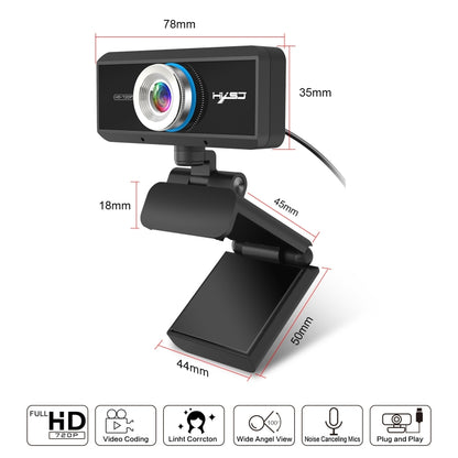 HXSJ S90 30fps 1 Megapixel 720P HD Webcam for Desktop / Laptop / Android TV, with 8m Sound Absorbing Microphone, Cable Length: 1.5m - HD Camera by HXSJ | Online Shopping South Africa | PMC Jewellery | Buy Now Pay Later Mobicred