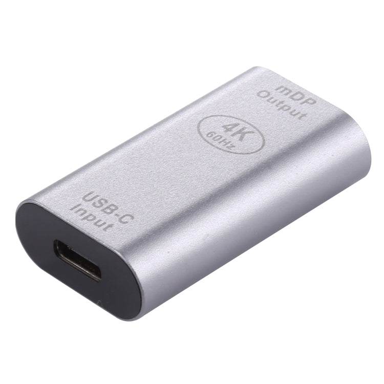 Type-C / USB-C Female to Mini DP Female Aluminium Alloy Adapter (Silver) - Cable & Adapters by PMC Jewellery | Online Shopping South Africa | PMC Jewellery | Buy Now Pay Later Mobicred