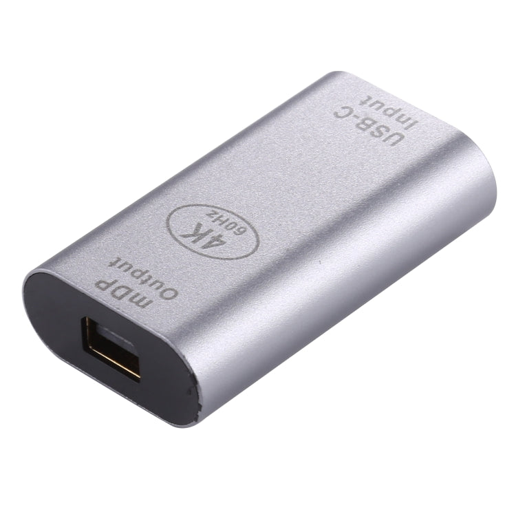 Type-C / USB-C Female to Mini DP Female Aluminium Alloy Adapter (Silver) - Cable & Adapters by PMC Jewellery | Online Shopping South Africa | PMC Jewellery | Buy Now Pay Later Mobicred