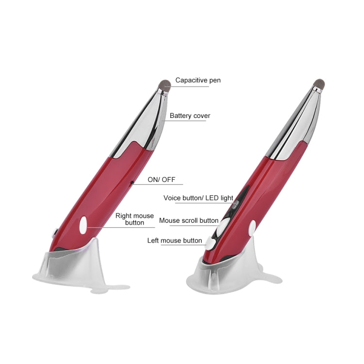 PR-06S 4-keys Smart Wireless Optical Mouse with Stylus Pen Function, Support Voice Operation / Translation (Red) - Wireless Mice by PMC Jewellery | Online Shopping South Africa | PMC Jewellery | Buy Now Pay Later Mobicred