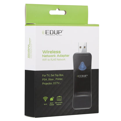 EDUP EP-2911S 300Mbps 2.4GHz Wireless USB Repeater WiFi to RJ45 Network Adapter for TV, Set Top Box, PS4, Xbox, Printer, Projector - USB Network Adapter by EDUP | Online Shopping South Africa | PMC Jewellery | Buy Now Pay Later Mobicred