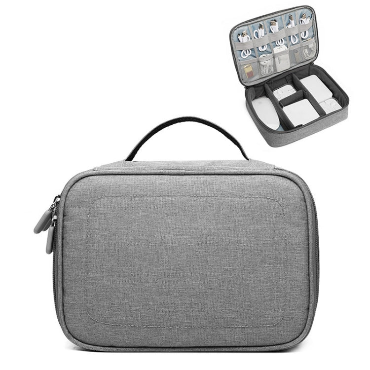 Multi-function Headphone Charger Data Cable Storage Bag, Single Layer Storage Bag, Size: 23x16x7cm(Grey) - Other by PMC Jewellery | Online Shopping South Africa | PMC Jewellery | Buy Now Pay Later Mobicred