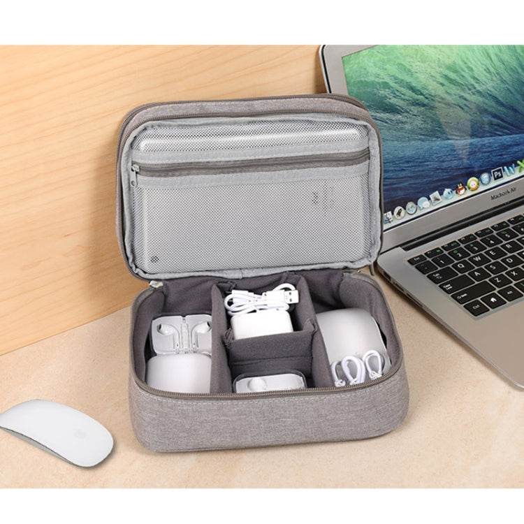 Multi-function Headphone Charger Data Cable Storage Bag, Single Layer Storage Bag, Size: 23x16x7cm(Grey) - Other by PMC Jewellery | Online Shopping South Africa | PMC Jewellery | Buy Now Pay Later Mobicred