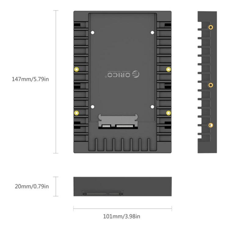 ORICO 1125SS SATA 3.0 Fast Transfer Speed 2.5 to 3.5 inch Hard Drive Caddy / Convertor Enclosure(Black) - Caddies & Enclosures by ORICO | Online Shopping South Africa | PMC Jewellery | Buy Now Pay Later Mobicred