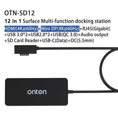 Onten SD12 For Microsoft Surface 12 in 1 Multi-function Docking Station - USB HUB by Onten | Online Shopping South Africa | PMC Jewellery | Buy Now Pay Later Mobicred