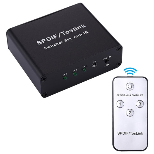 NK-3X1 Full HD SPDIF / Toslink Digital Optical Audio 3 x 1 Switcher Extender with IR Remote Controller - Audio Signal Switcher by PMC Jewellery | Online Shopping South Africa | PMC Jewellery | Buy Now Pay Later Mobicred