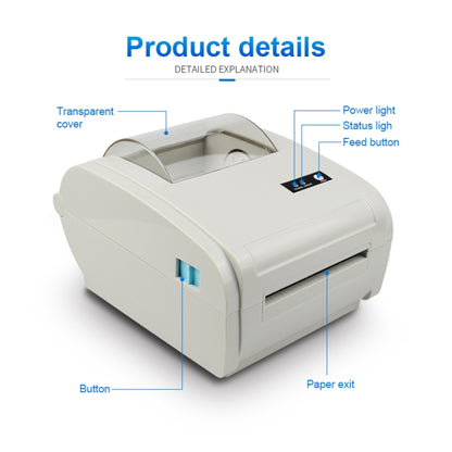 POS-9210 110mm USB POS Receipt Thermal Printer Express Delivery Barcode Label Printer, US Plug(White) - Printer by PMC Jewellery | Online Shopping South Africa | PMC Jewellery | Buy Now Pay Later Mobicred