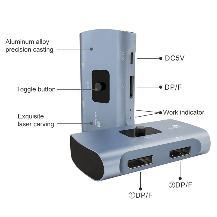 Z57 DP Female x 2 to USB-C / Type-C + DP Female Two Way DP Switcher -  by PMC Jewellery | Online Shopping South Africa | PMC Jewellery | Buy Now Pay Later Mobicred