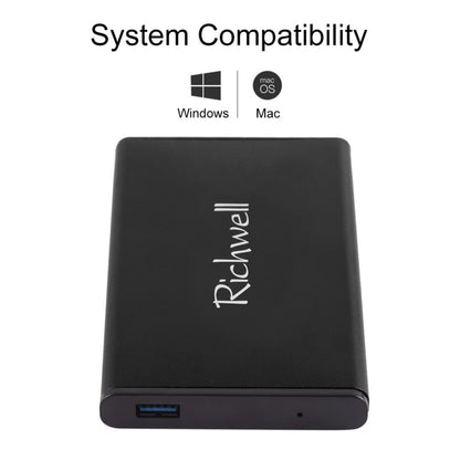 Richwell SATA R2-SATA-2TB 2TB 2.5 inch USB3.0 Super Speed Interface Mobile Hard Disk Drive(Black) - External Hard Drives by Richwell | Online Shopping South Africa | PMC Jewellery | Buy Now Pay Later Mobicred