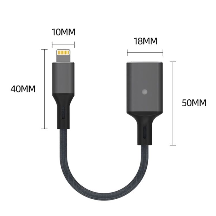 8 Pin to USB OTG Adapter Cable, Suitable for Systems Above IOS 13 (Grey) - Converter & Adapter by PMC Jewellery | Online Shopping South Africa | PMC Jewellery | Buy Now Pay Later Mobicred