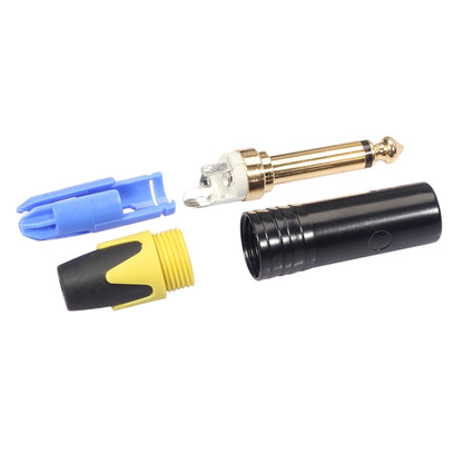 10 PCS TC202 6.35mm Gold-plated Mono Sound Welding Audio Adapter Plug(Yellow) - Microphone Audio Cable & Connector by PMC Jewellery | Online Shopping South Africa | PMC Jewellery | Buy Now Pay Later Mobicred