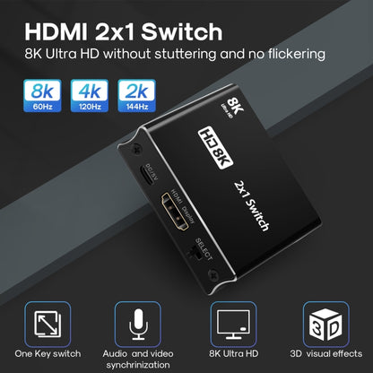 NK-W80 8K UHD HDMI 2X1 One-way Switch - Switch by PMC Jewellery | Online Shopping South Africa | PMC Jewellery | Buy Now Pay Later Mobicred