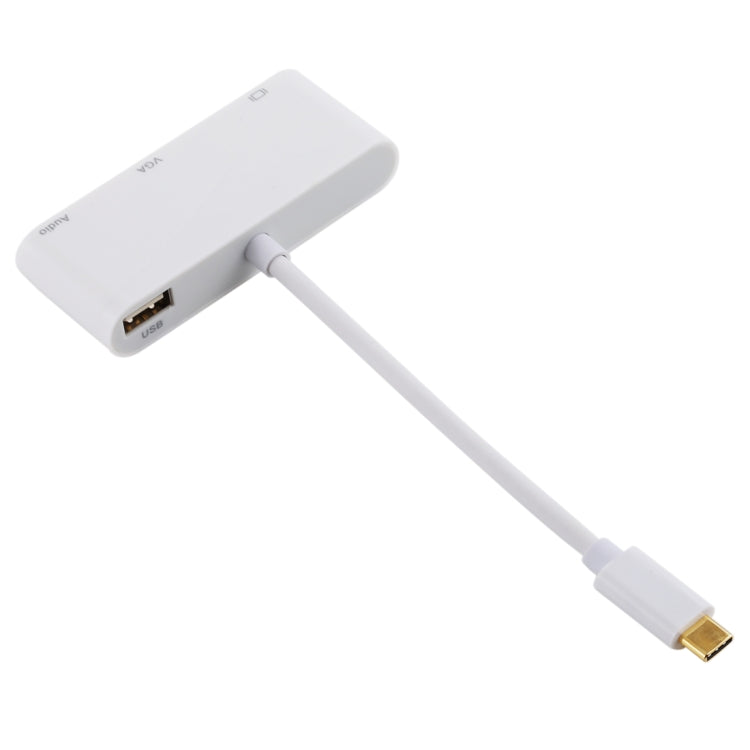 USB 2.0 + Audio Port + VGA + HDMI to USB-C / Type-C HUB Adapter (White) - USB HUB by PMC Jewellery | Online Shopping South Africa | PMC Jewellery | Buy Now Pay Later Mobicred