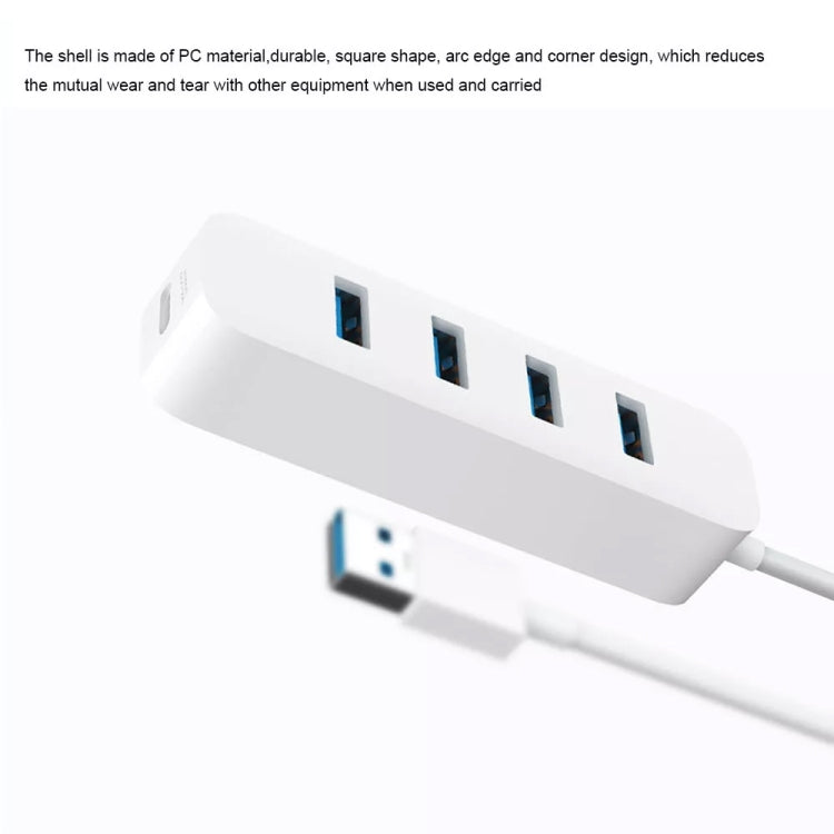 Original Xiaomi 4 Ports USB3.0 Hub with Stand-by Power Supply Interface USB Hub Extender Extension Connector Adapter(White) - Lan Cable and Tools by Xiaomi | Online Shopping South Africa | PMC Jewellery | Buy Now Pay Later Mobicred