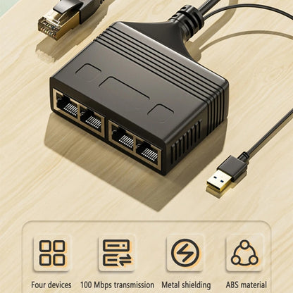 Male RJ45 4 in 1 100M Network Splitter Cable Ethernet Network Coupler - Network Hubs by PMC Jewellery | Online Shopping South Africa | PMC Jewellery | Buy Now Pay Later Mobicred