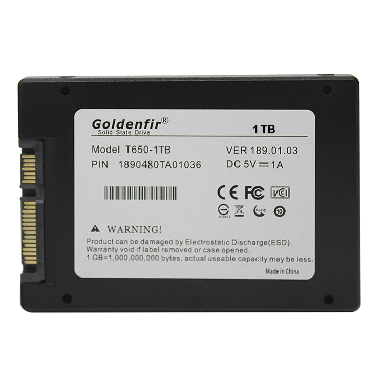 Goldenfir 2.5 inch SATA Solid State Drive, Flash Architecture: MLC, Capacity: 1TB - External Solid State Drives by Goldenfir | Online Shopping South Africa | PMC Jewellery | Buy Now Pay Later Mobicred