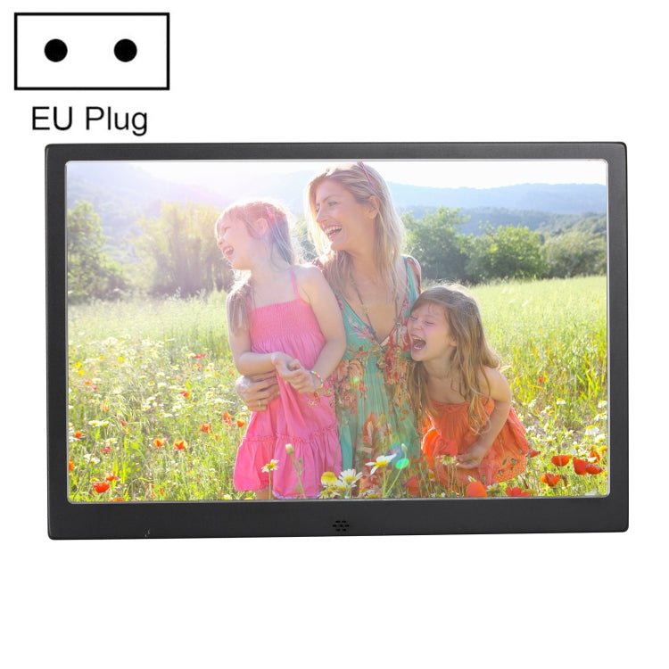 HSD1202 12.1 inch 1280x800 High Resolution Display Digital Photo Frame with Holder and Remote Control, Support SD / MMC / MS Card / USB Port, EU Plug(Black) - 11-15 inch by PMC Jewellery | Online Shopping South Africa | PMC Jewellery | Buy Now Pay Later Mobicred