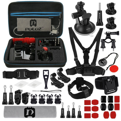 PULUZ 45 in 1 Accessories Ultimate Combo Kits with EVA Case (Chest Strap + Suction Cup Mount + 3-Way Pivot Arms + J-Hook Buckle + Wrist Strap + Helmet Strap + Surface Mounts + Tripod Adapter + Storage ... ce Pro, DJI Osmo Action 4 and Other Action Cameras -  by PULUZ | Online Shopping South Africa | PMC Jewellery | Buy Now Pay Later Mobicred