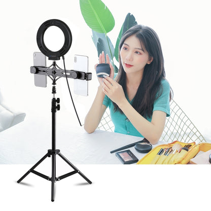 PULUZ 1.1m Tripod Mount + Live Broadcast Dual Phone Bracket + 6.2 inch 16cm LED Ring Vlogging Video Light Kits - Ring Light by PULUZ | Online Shopping South Africa | PMC Jewellery | Buy Now Pay Later Mobicred