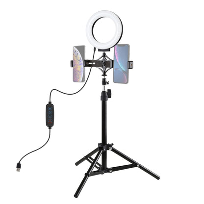 PULUZ 70cm Tripod Mount +  Live Broadcast Dual Phone Bracket + 6.2 inch 16cm LED Ring Vlogging Video Light Kits - Ring Light by PULUZ | Online Shopping South Africa | PMC Jewellery | Buy Now Pay Later Mobicred