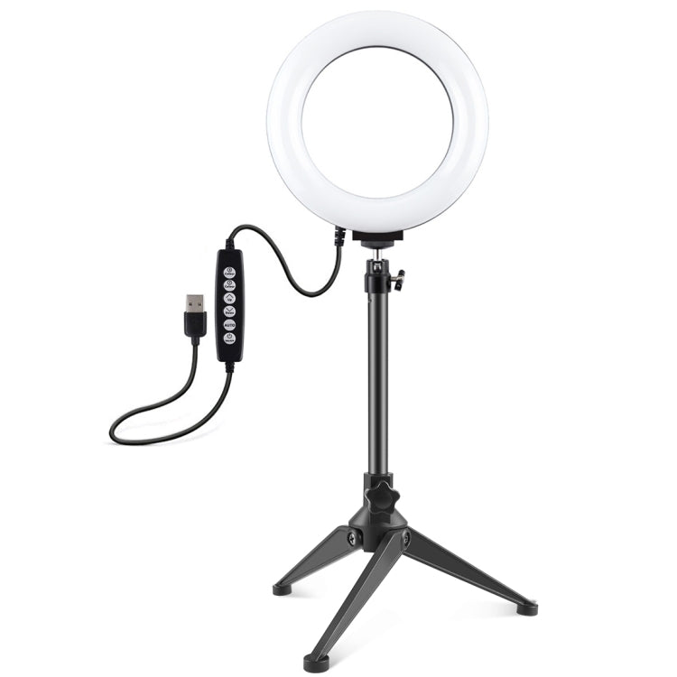 PULUZ 6.2 inch 16cm USB 10 Modes 8 Colors RGBW Dimmable LED Ring Vlogging Photography Video Lights + Desktop Tripod Mount with Cold Shoe Tripod Ball Head(Black) - Ring Light by PULUZ | Online Shopping South Africa | PMC Jewellery | Buy Now Pay Later Mobicred