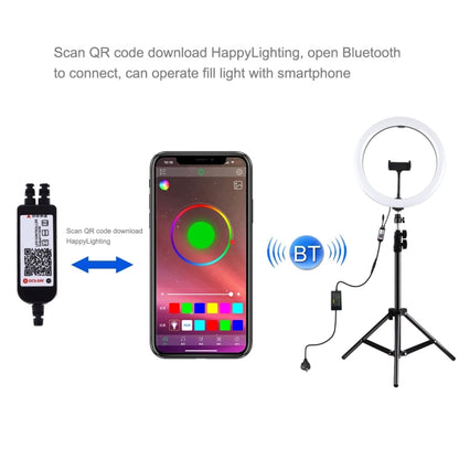 PULUZ 11.8 inch 30cm RGB Light 1.1m Tripod Mount Dimmable LED Ring Vlogging Selfie Photography Video Lights Live Broadcast Kits with Cold Shoe Tripod Ball Head & Phone Clamp(AU Plug) - Ring Light by PULUZ | Online Shopping South Africa | PMC Jewellery | Buy Now Pay Later Mobicred