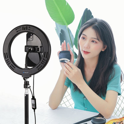 PULUZ 7.9 inch 20cm USB RGB Light+ 1.1m Tripod Mount Dimmable LED Dual Color Temperature LED Curved Light Ring Vlogging Selfie Photography Video Lights with Phone Clamp(Black) - Ring Light by PULUZ | Online Shopping South Africa | PMC Jewellery | Buy Now Pay Later Mobicred