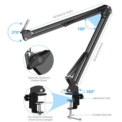 PULUZ Sound Card Live Broadcast Bluetooth Sound Mixer Studio Microphone Kits with Suspension Scissor Arm & Metal Shock Mount, Chinese Version(Black) - Live Sound Effects Processors by PULUZ | Online Shopping South Africa | PMC Jewellery | Buy Now Pay Later Mobicred