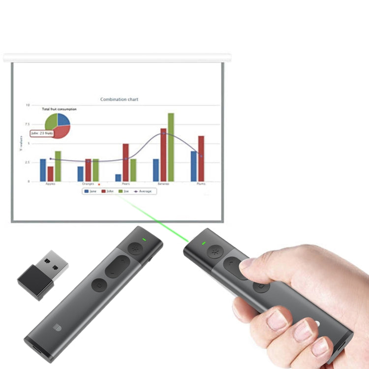 Doosl DSIT032 2.4GHz Wireless Presenter PowerPoint Clicker Representation Remote Control Green Laser Pointer, Control Distance: 100m -  by DOOSL | Online Shopping South Africa | PMC Jewellery | Buy Now Pay Later Mobicred