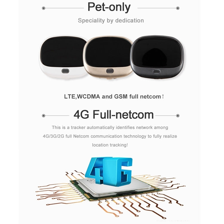 RF-V43 B Style IP67 Waterproof GPS + LBS + WiFi Pet Locator Pet Collar Tracking Device For North America/South America(White) - Pet Tracker by PMC Jewellery | Online Shopping South Africa | PMC Jewellery | Buy Now Pay Later Mobicred