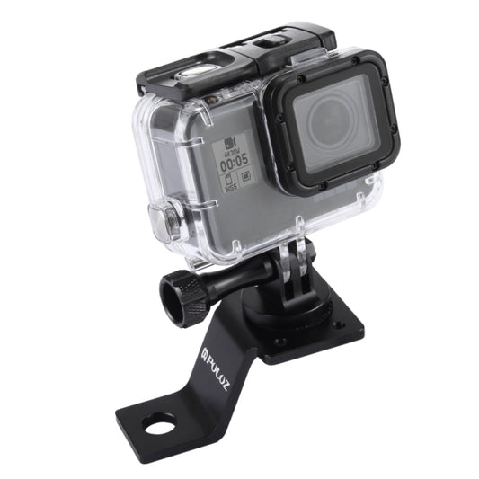 PULUZ Aluminum Alloy Motorcycle Fixed Holder Mount with Tripod Adapter & Screw for GoPro Hero12 Black / Hero11 /10 /9 /8 /7 /6 /5, Insta360 Ace / Ace Pro, DJI Osmo Action 4 and Other Action Cameras(Black) - Holder by PULUZ | Online Shopping South Africa | PMC Jewellery | Buy Now Pay Later Mobicred