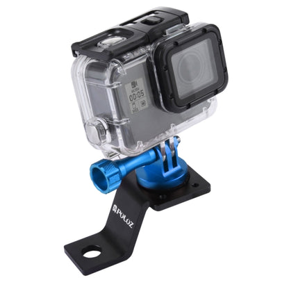 PULUZ Aluminum Alloy Motorcycle Fixed Holder Mount with Tripod Adapter & Screw for GoPro Hero12 Black / Hero11 /10 /9 /8 /7 /6 /5, Insta360 Ace / Ace Pro, DJI Osmo Action 4 and Other Action Cameras(Blue) - Holder by PULUZ | Online Shopping South Africa | PMC Jewellery | Buy Now Pay Later Mobicred