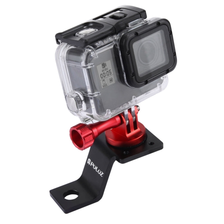 PULUZ Aluminum Alloy Motorcycle Fixed Holder Mount with Tripod Adapter & Screw for GoPro Hero12 Black / Hero11 /10 /9 /8 /7 /6 /5, Insta360 Ace / Ace Pro, DJI Osmo Action 4 and Other Action Cameras(Red) - Holder by PULUZ | Online Shopping South Africa | PMC Jewellery | Buy Now Pay Later Mobicred