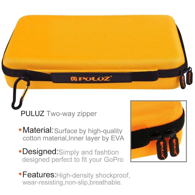 PULUZ Waterproof Carrying and Travel Case for for GoPro Hero12 Black / Hero11 /10 /9 /8 /7 /6 /5, Insta360 Ace / Ace Pro, DJI Osmo Action 4 and Other Action Cameras Accessories, Large Size: 32cm x 22cm x 7cm(Orange) - Carry Cases by PULUZ | Online Shopping South Africa | PMC Jewellery | Buy Now Pay Later Mobicred