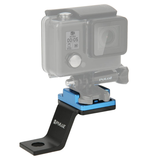 PULUZ Fixed Metal Motorcycle Holder Mount for GoPro Hero12 Black / Hero11 /10 /9 /8 /7 /6 /5, Insta360 Ace / Ace Pro, DJI Osmo Action 4 and Other Action Cameras(Blue) - Holder by PULUZ | Online Shopping South Africa | PMC Jewellery | Buy Now Pay Later Mobicred