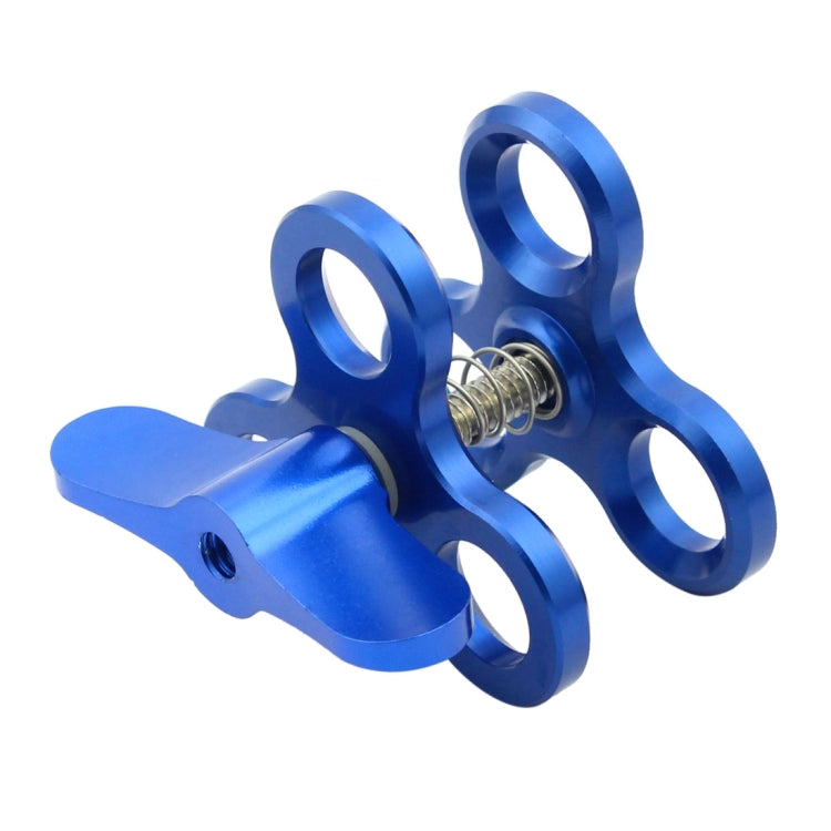 PULUZ Triple Ball Clamp Close Hole Diving Camera Bracket CNC Aluminum Spring Flashlight Clamp for Diving Underwater Photography System(Blue) - Diving Accessories by PULUZ | Online Shopping South Africa | PMC Jewellery