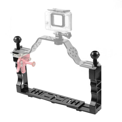 PULUZ Adjustable Diving Dual Hand-held CNC Aluminum Lamp Arm Holder for Diving Underwater Photography System, Upgrade Version - Others by PULUZ | Online Shopping South Africa | PMC Jewellery | Buy Now Pay Later Mobicred
